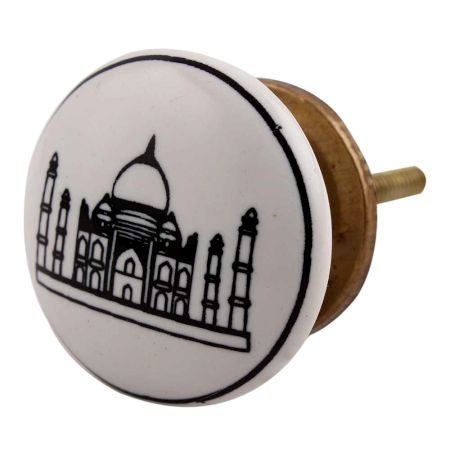 Tajmahal Ceramic Flat Dresser Knob
